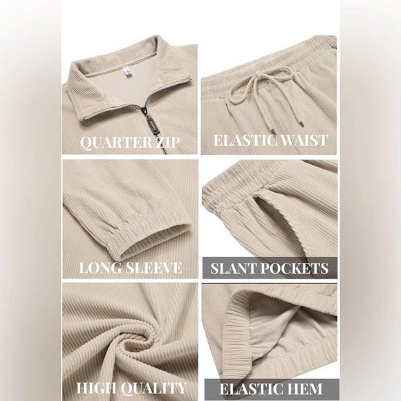 COOFANDY Men’s 2 piece corduroy tracksuit - Picture 3 of 4